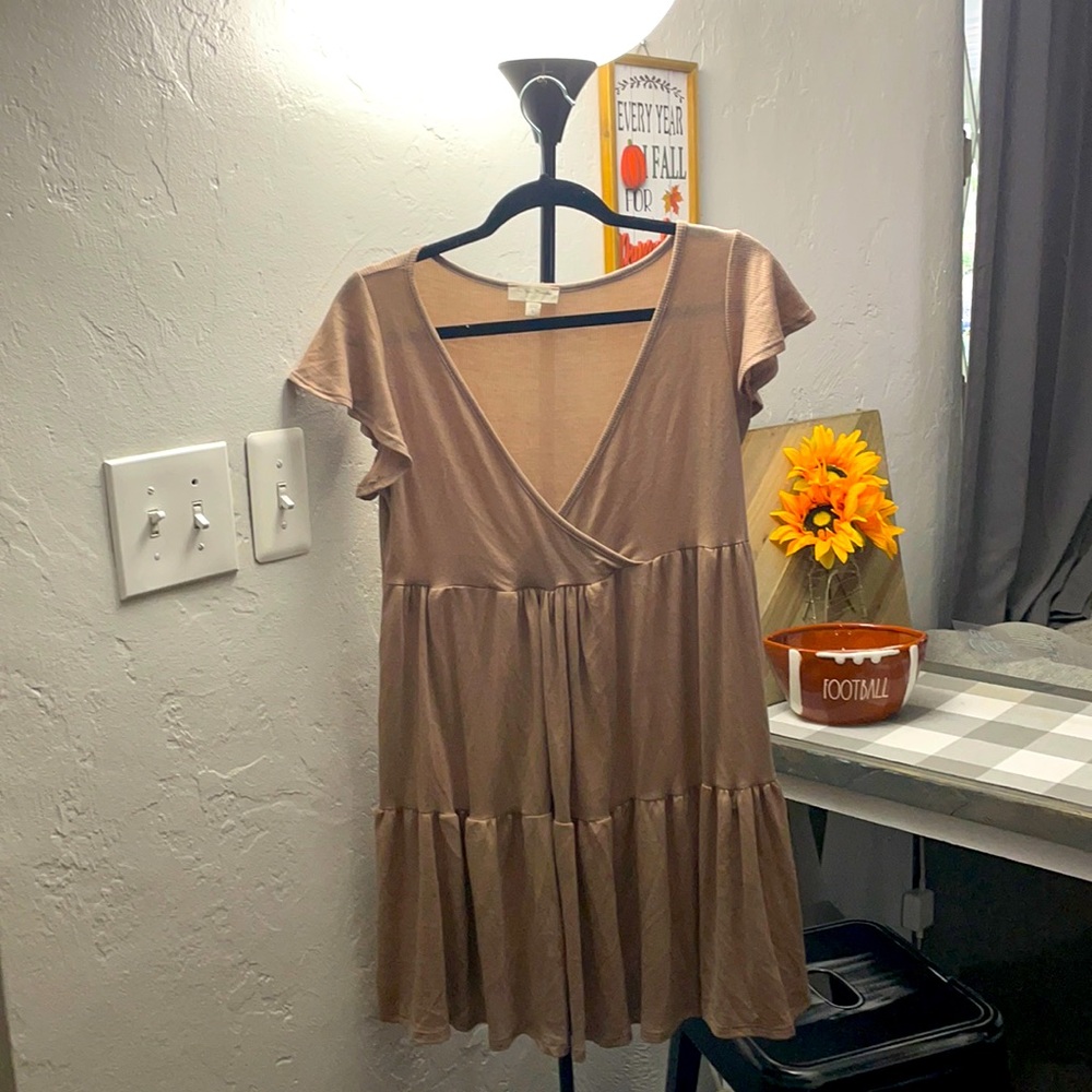 Tan babydoll dress